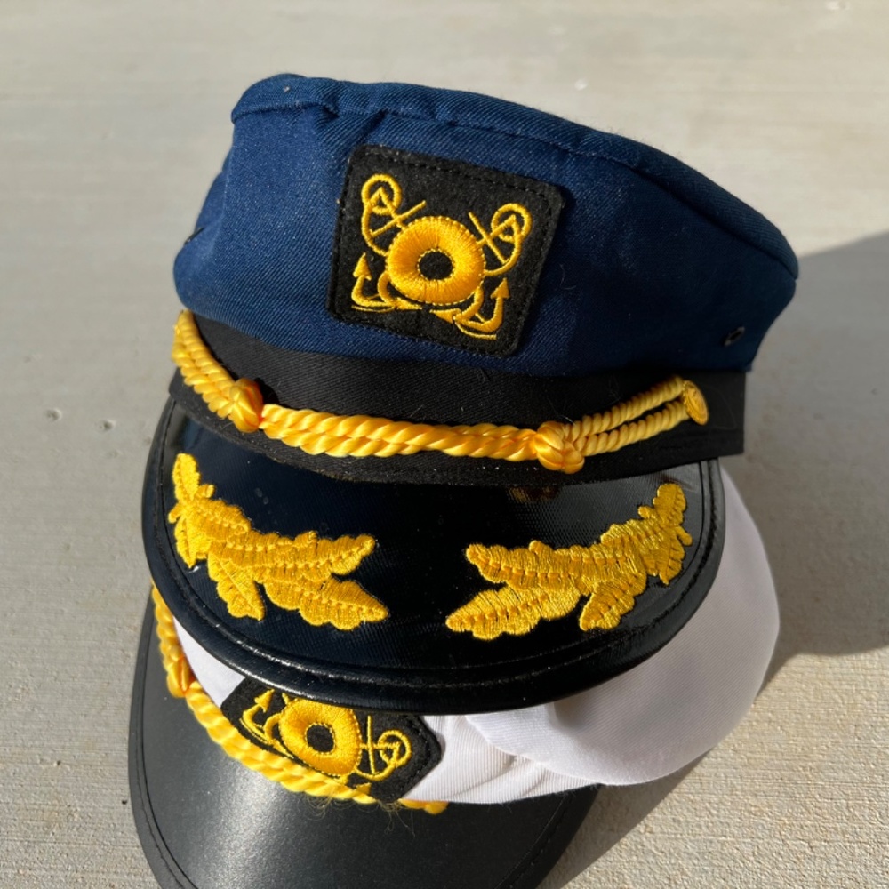 Yacht Skipper Hat Ship Captain Cap Costume Sailor Boat Ship - Picture 5 of 10